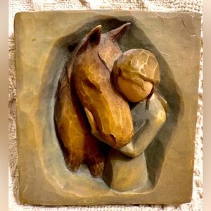 Willow Tree 2005 “Always There For Me” Plaque of Girl and Horse Susan Lordi